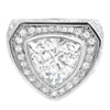 Triangular CZ Mens Micro Pave Bling Bling Ring