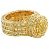 Channel Set Cluster CZ Mens Micro Pave Bling Bling Ring