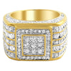 Square Cluster CZ Mens Micro Pave Bling Bling Ring