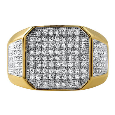 Radiant CZ Mens Micro Pave Bling Bling Ring