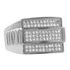 Square President CZ Mens Micro Pave Bling Bling Ring
