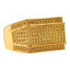 Rectangle Boss CZ Mens Micro Pave Bling Bling Ring