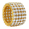 Eternity 5 Row CZ Mens Micro Pave Bling Bling Ring