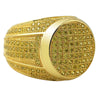 President Circle CZ Mens Micro Pave Bling Bling Ring