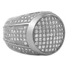 President Circle CZ Mens Micro Pave Bling Bling Ring