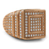 Stacked Box Full CZ Mens Micro Pave Bling Bling Ring