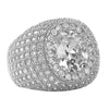 Royalty Centerstone CZ Mens Micro Pave Bling Bling Ring