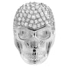 3D Skull Detailed CZ Mens Micro Pave Bling Bling Ring