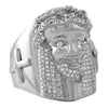 Jesus Face Christian CZ Mens Hip Hop Ring