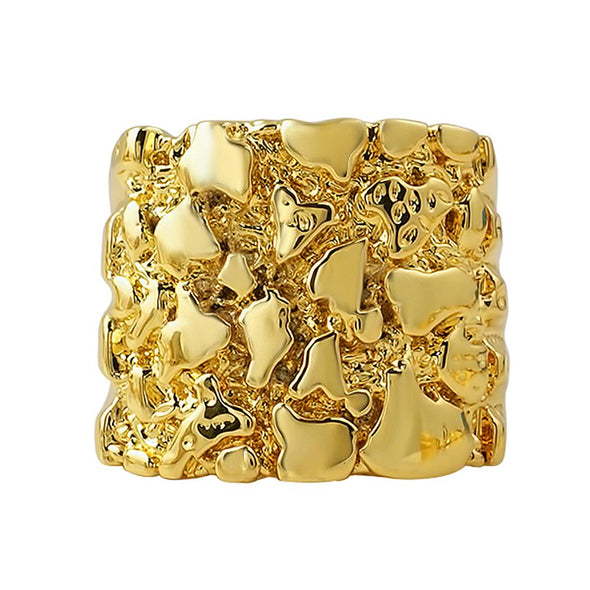 Thick Band Nugget Mens Hip Hop Ring