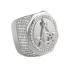 Masonic Free Mason CZ Mens Hip Hop Ring