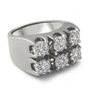 Cluster Bar CZ Mens Hip Hop Ring