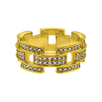 Multi Link CZ Mens Hip Hop Ring