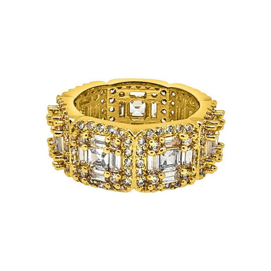 Baguette Cluster CZ Mens Hip Hop Ring