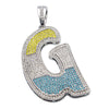 Hip Hop Graffiti Initial 3 Color Pendant