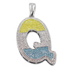 Hip Hop Graffiti Initial 3 Color Pendant