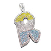 Hip Hop Graffiti Initial 3 Color Pendant