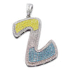 Hip Hop Graffiti Initial 3 Color Pendant