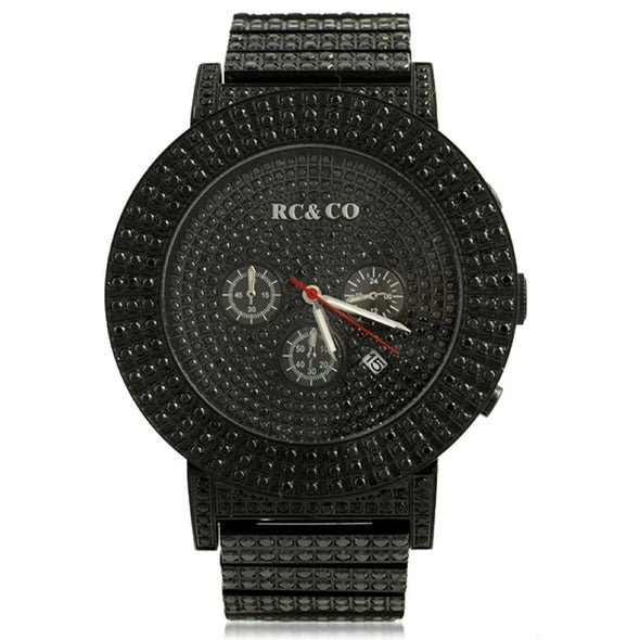 Micro Pave CZ Black Hip Hop Watch