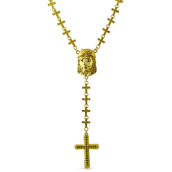 Cross Links Rosary Lemonade Gold Jesus Piece Chain