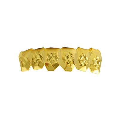 Custom Gold Grillz Diamond Cut Bottom