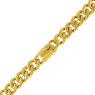 Gold Miami Cuban Bracelet 316L 13MM Box Clasp