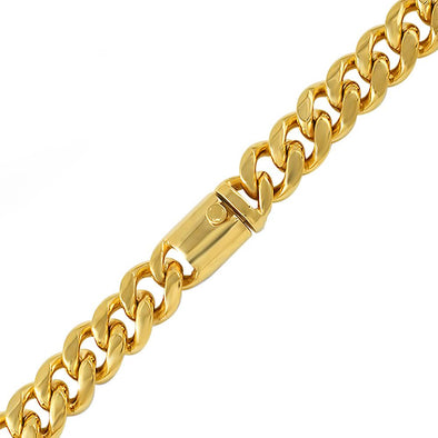 Gold Miami Cuban 316L Bracelet 15MM Box Clasp