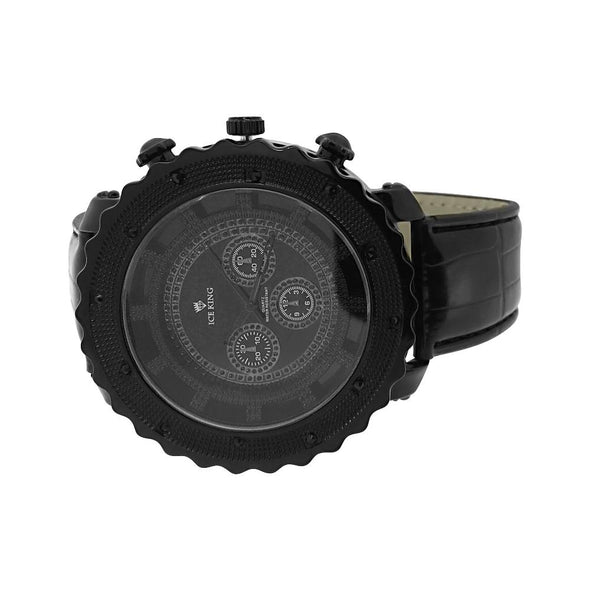 All Black Hip Hop Watch Leather Band
