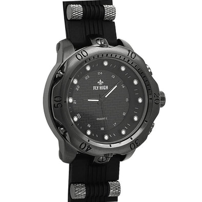 All Black Rubber Fashion Mens Watch