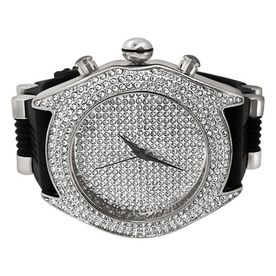Full Dial and Triple Bezel Icey Watch Silver