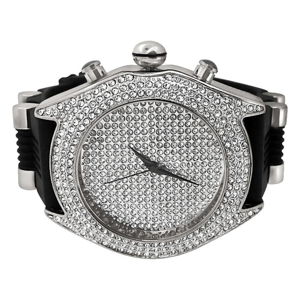 Full Dial and Triple Bezel Icey Watch Silver