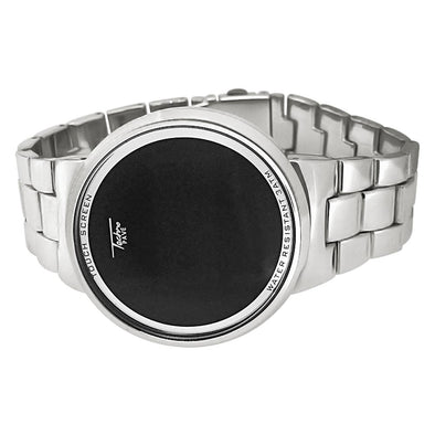 LED Touch Screen Silver Metal Band Watch