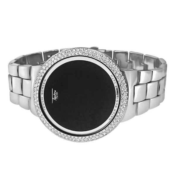Silver LED Touch Screen Metal Band Watch