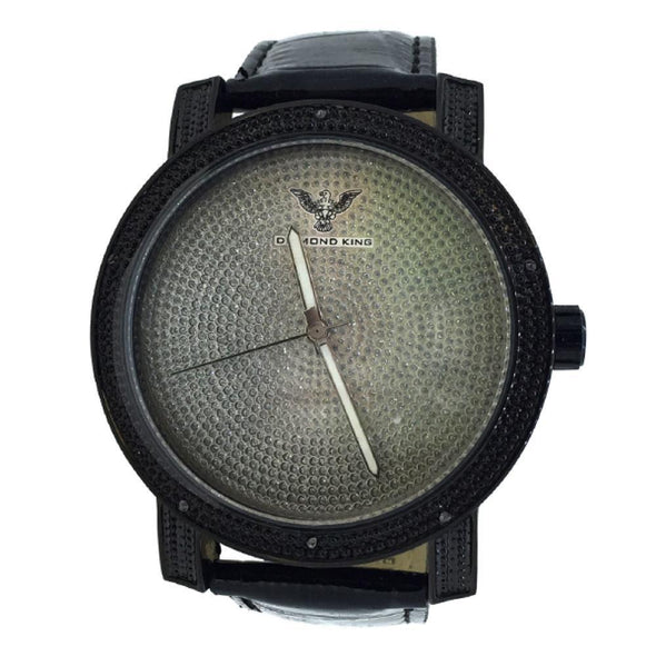 Jet Black Techno King Watch .10ct Diamonds