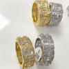 .925 Silver Exotic Baguette Princess Eternity Band CZ Gold Ring