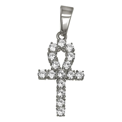 3MM CZ Ankh Cross Stainless Steel