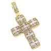 Asscher Cut Cluster CZ Bling Bling Cross in Gold