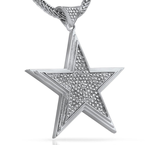 Hip Hop Super Star Rhodium Pendant