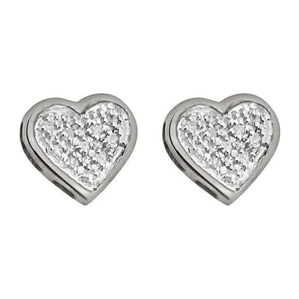 Ladies Heart Diamond Earrings .05cttw .925