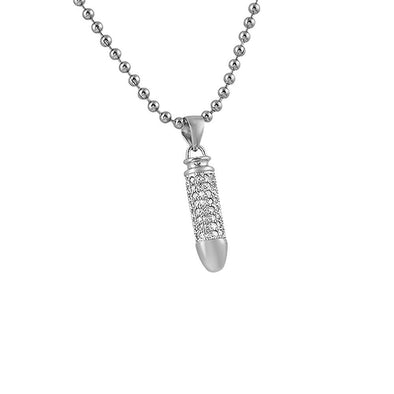 .925 Sterling Silver Nano Bullet CZ Pendant