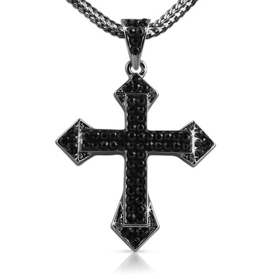 Sharp Black Cross  Chain Small