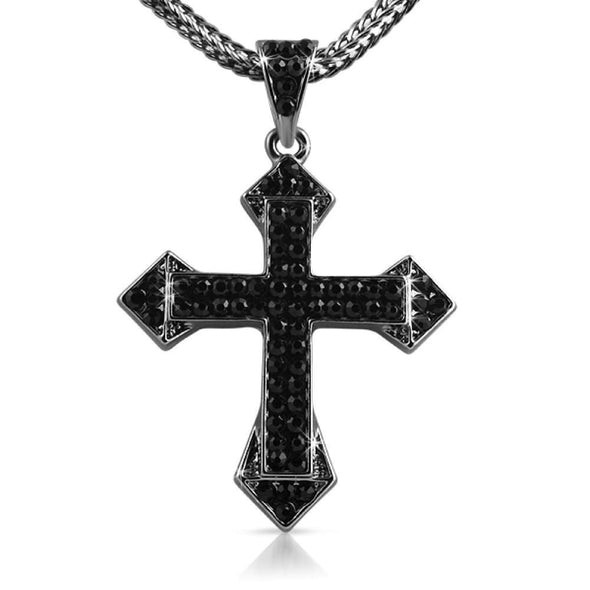 Sharp Black Cross  Chain Small