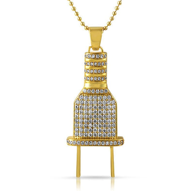 Plug Gold CZ Pendant