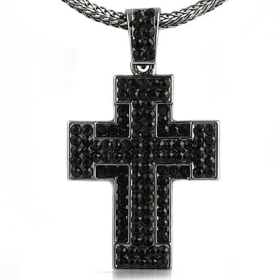 Thick Black Cross  Chain Small