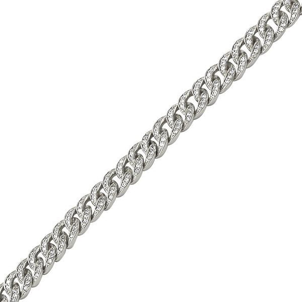 .925 Silver 6MM CZ Bling Bling Gold Cuban Links Bracelet