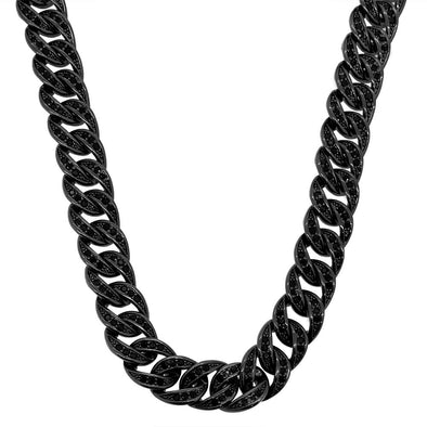 Black Bling Bling CZ Cuban Link Chain