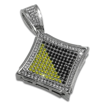 Kite Black Yellow Rhodium Pendant