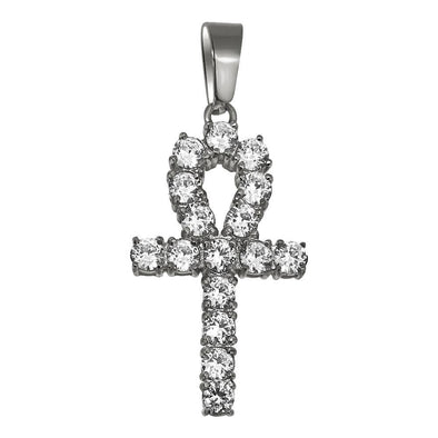 4MM CZ Ankh Cross Stainless Steel