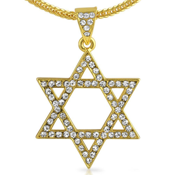 Jewish Star of David Gold Pendant  Chain Small