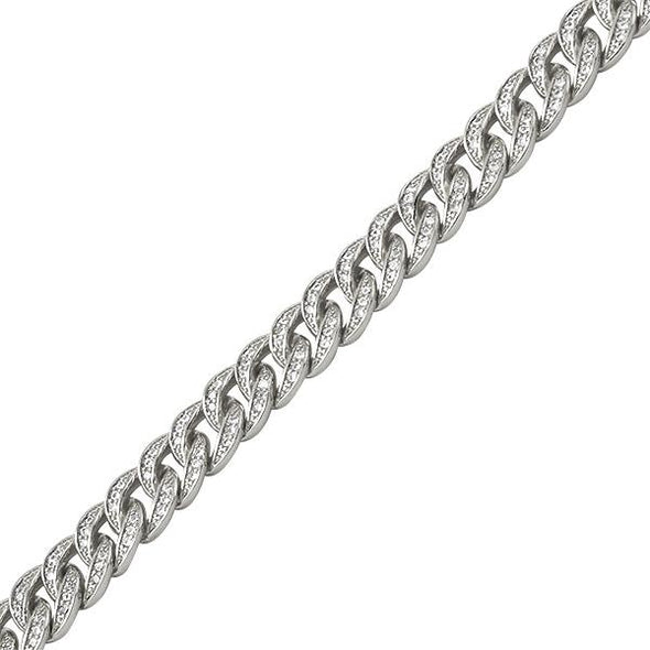 .925 Silver 6MM Rhodium Bling Bling CZ Cuban Links Bracelet